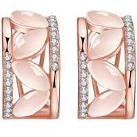 Yellow Chimes Earrings for Women and Girls Fashion Opal Stone Crystal Clip On Earrings Rose Gold Plated Clipon Earrings| Birthday Gift for Girls & Women Anniversary Gift for Wife