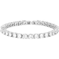 Yellow Chimes Women Crystal Bracelets | Silver Toned Bracelets For Women | White CZ Crystals Bracelet For Woman | Birthday Gift for Girls & Women Anniversary Gift for Wife
