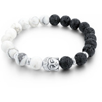 Yellow Chimes Bracelets for Men and Boys White Black Beads Bracelet for Men | DVine Buddha Beads Bracelet Stretchable Mens Bracelet | Birthday Gift for Men and Boys Anniversary Gift for Husband