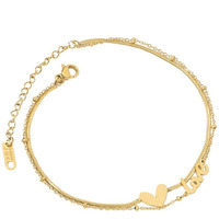 Yellow Chimes Anklets for Women Gold-Plated Layered Love Heart Chain Anklet For Women and Girls