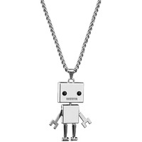 Yellow Chimes Chain Pendant for Girls Silver Chain Men Pendant Silver Toned Robot Design Locket Chain Pendant for Women and Men.