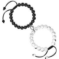 Yellow Chimes Valentine Gift for Girls DVine Unisex Adult Adjustable Beads Bracelet for Unisex - 2 Pieces