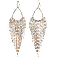 Yellow Chimes Crystal Earrings for Women White Crystal Rose Gold Plated Danglers Earrings for Women and Girls