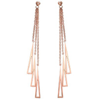 Yellow Chimes Long Earrings for Women Western Rose Gold Plated Stainless Steel Geometric Long Chain Danglers Earrings For Women and Girls