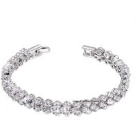 Yellow Chimes Valentine Gift for Girls Bracelet for Women and Girls | White Crystal Bracelets for Women Silver Toned Cubic Zircon Bracelet | Birthday Gift for Girls & Women Anniversary Gift for Wife