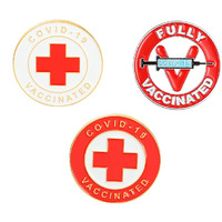 Yellow Chimes Brooch for Men Combo of 3 PCs COVID-19 Vaccinated Lapel Pin Coronavirus Protection Identifier Combo Badge for Men and Women