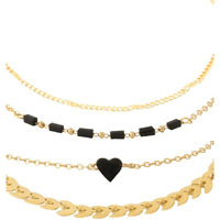 Yellow Chimes Bracelet for Women and Girls Fashion Heart Chain Bracelets for Women | 4 Pcs Stackable Bead Bracelet | Stretch Beaded Layered Bracelet | Birthday Gift For girls and Women