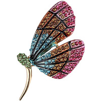 Yellow Chimes Brooch for Women Butterfly Shaped Brooch Fashionable Brooch for Girls and Women (Multicolor-3)