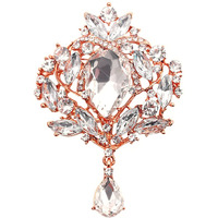 Yellow Chimes Brooch for Women Crystal Studded Floral Designed Brooch/Shawl Pin for Women and Girls