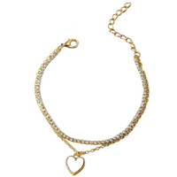 Yellow Chimes Bracelet for Women and Girls Golden Charm Bracelets for Women and Girls | Gold Plated Heart Charm Chain Bracelet | Birthday Gifts For Women Valentine Gift for Girls