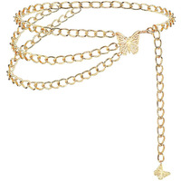 Yellow Chimes Waist Chain For Women Multilayer Gold Plated Belly Chain Waist Belt For Women and Girls