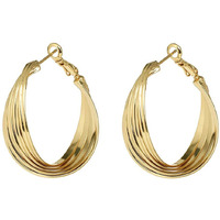 Yellow Chimes Hoop Earrings for Women Fashion Golden Hoops Earrings | Gold Plated Twisted Layered Hoop Bali Earrings for Girls | Birthday Gift for Girls & Women Anniversary Gift for Wife
