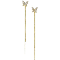 Yellow Chimes Earrings For Women Gold Tone Butterfly Shape Long Chain Twisted Tassel Earrings For Women and Girls