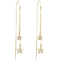 Yellow Chimes Earrings For Women Gold Tone Elegant Crystal Star Shape Dangle Earrings For Women and Girls