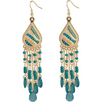 Yellow Chimes Earrings for Women and Girls Green Dangler Earrings | Gold Plated Long Beaded Tassel Earrings Bohemia Dangler Earrings| Birthday Gift for girls and women Anniversary Gift for Wife
