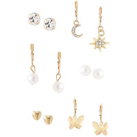 Yellow Chimes Combo Earrings For Women Gold Tone Stud and Huggie Hoop Charm Hanging Earrings Combo For Women and Girls