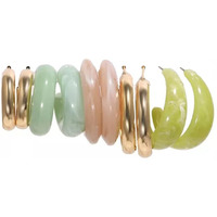 Yellow Chimes Earrings for Women and Girls Multicolor Hoops Earrings Combo | Gold Plated 5 Pairs Combo Hoop Earrings for Women | Birthday Gift for girls and women Anniversary Gift for Wife