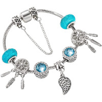 Yellow Chimes Bracelet for Women and Girls Blue Crystal Pandora Bracelets for Women | Silver Toned Crystal Pandora Charm Bracelet | Birthday Gift For girls and women Anniversary Gift for Wife
