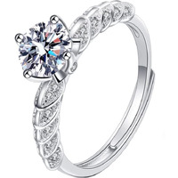 Yellow Chimes Adjustable Crystal Rings For Women | White Stone Adjustable Ring Pack of 1 | Silver Toned Crystals Finger Ring for Girls | Birthday Gift For Girls & Women Anniversary Gift for Wife