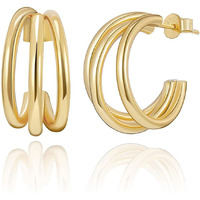 Yellow Chimes Earrings for Women and Girls Golden Hoops Earrings | Gold Plated Layered Hoop Earrings for Women | Birthday Gift for girls and women Anniversary Gift for Wife