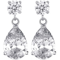 Yellow Chimes Earrings for Women and Girls | Multicolor Stone Crystal | Silver Tone Drops | Oval Shaped | Birthday Gift for Girls and Women Anniversary Gift for Wife (Crystal Drop)