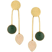 Yellow Chimes Dangler Earrings for Women Fashion Golden Danglers | Gold Toned Leaf Shaped Western Drop Earrings For Girls | Birthday Gift for Girls & Women Anniversary Gift for Wife