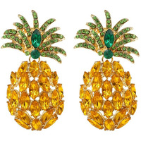 Yellow Chimes Earrings for Women and Girls Fashion Yellow Crystal Drop Earrings | Rhinestone Crystal Pineapple Drop Earrings | Birthday Gift for girls & women Anniversary Gift for Wife