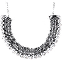 Yellow Chimes Necklaces for Women Adjustable Silver Oxidised Beads Studded Choker Necklace for Women and Girls (NK 3)
