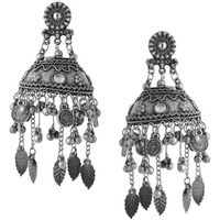 Yellow Chimes Earrings for Women and Girls Traditional Silver Oxidised Jhumka Earrings | German Silver Big Jhumki Earrings | Birthday Gift For girls and women Anniversary Gift for Wife