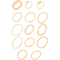 Yellow Chimes Rings for Women and Girls Fashion Aesthetic Golden Ring Set | Gold Plated Aesthetic Ring Knuckle Rings Set 14 Pcs Combo Geometric Rings | Birthday Gift For Girls and Women