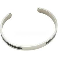 THE MEN THING STOIC SILVER - 6.5 mm Pure Stainless Steel Open Bangle Bracelet (Adjustable) for Men & Boys