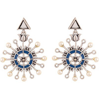 Voylla Indigo Affair Pin Wheel Earrings