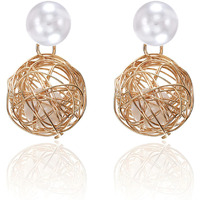 ANNACREATIONS Korean Fashionable Gold Plated Dangle Earrings For Women & Girls Pack of 1 Pair (STY-15)