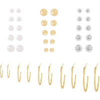 Yellow Chimes Earrings for Women and Girls | Fashion Gold Pearls Studded Hoops | Gold Plated Earring Set | Western Earrings Combo | Birthday Anniversary Gift for Girls Women Wife (Design 5)