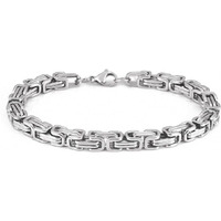 THE MEN THING MASCULINE BYZANTINE - 4mm Pure Stainless Steel Bracelet American trending Style, 9 inch with Lobster Claw Buckle for Men & Boys