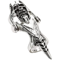 THE MEN THING GOTHICKULL - Gothic Skull Knuckle Adjustable joint Full Finger Ring for Men & Boys