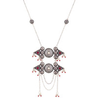 Voylla Abhira Choker Necklace for Women (Silver) (8907617972442)