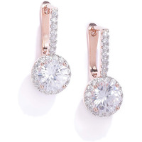 Zaveri Pearls Glittering Cubic Zirconia Studded Rose Gold Bali Earring For Women-ZPFK7993