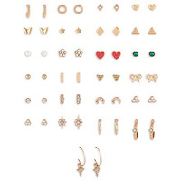 Zaveri Pearls Set of 25 Gold Tone Classy Contemporary Studs & Hoop Earrings For Women-ZPFK14668