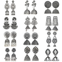 Fashion Frill Earrings For Women Floral Vintage Design Traditional Drop Earrings For Women Girls Love Gifts 12 Pair of Earrings
