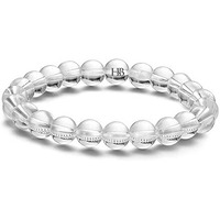 Hot And Bold Certified Clear Quartz Beads 8Mm Bracelet - Embrace Clarity And Amplify Energy With Genuine Clear Quartz Gemstones - Adjustable Elastic Band - Unisex Design