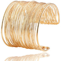 Shining Diva Fashion Non Precious Metal Gold Plated Stylish Kada Bangle Cuff Bracelet for Women (8133b, Gold)