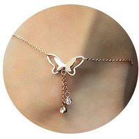 Shining Diva Fashion Italian Designer Rose Gold Plated Butterfly Anklet and Neckalce For Women and Girls (Anklet) (9801a)