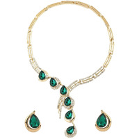 Shining Diva Fashion Latest Stylish Design Fancy Crystal Necklace Jewellery Set for Women (12079s)
