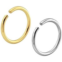 Via Mazzini Surgical Steel 8mm No Rusting Pack Of 2 Pcs Clip-On Non-Pierced Nose Ring For Women And Girls (NR0115) 2 Pcs
