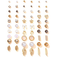 Shining Diva Fashion 30 Pairs Earrings Combo Set Latest Stylish Crystal Pearl Earrings for Women and Girls (14782er)
