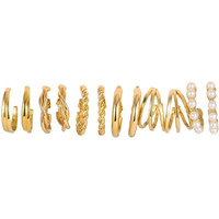 Shining Diva Fashion 6 Pairs Combo Set Latest Stylish Hoop Earrings for Women and Girls (15724er)