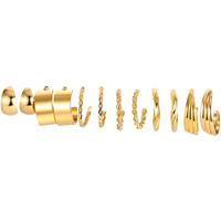 Shining Diva Fashion 6 Pairs Combo Set Latest Stylish Hoop Earrings for Women and Girls (15725er)