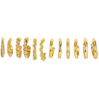 Shining Diva Fashion 6 Pairs Combo Set Latest Stylish Hoop Earrings for Women and Girls (15726er)