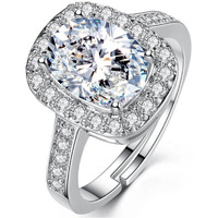YouBella Jewellery Stylish Silver Plated Solitaire Crystal Ring for Women and Girls